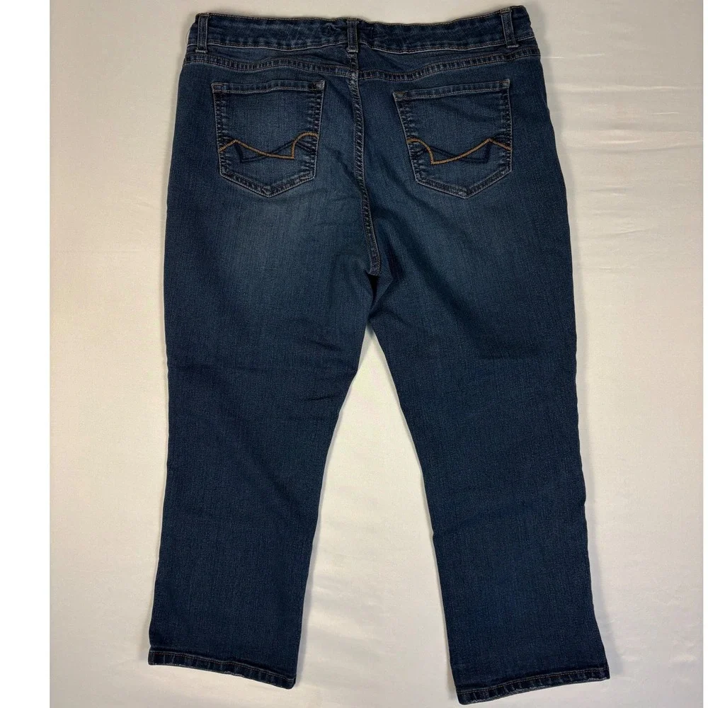 Vintage America Blues Boho Crop Jeans Womens 12/31 Dark Wash Stretch Denim